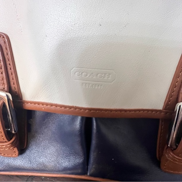 Coach Park Color-Block Leather Crossbody Purse Blue&White Multi No. B1373-F23383 - Picture 3 of 14